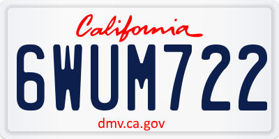 CA license plate 6WUM722