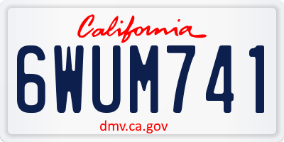 CA license plate 6WUM741
