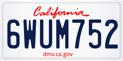 CA license plate 6WUM752