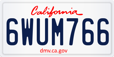 CA license plate 6WUM766