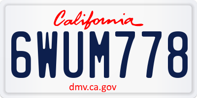CA license plate 6WUM778