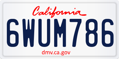 CA license plate 6WUM786