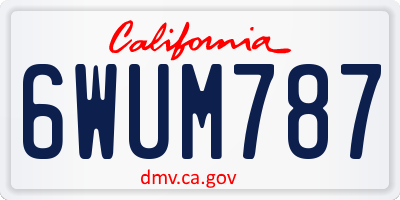 CA license plate 6WUM787