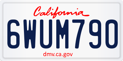CA license plate 6WUM790