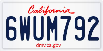 CA license plate 6WUM792
