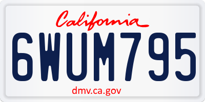 CA license plate 6WUM795