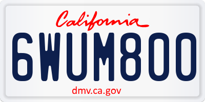 CA license plate 6WUM800