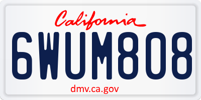 CA license plate 6WUM808