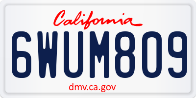 CA license plate 6WUM809
