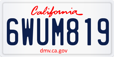 CA license plate 6WUM819