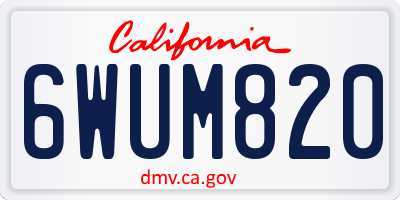 CA license plate 6WUM820
