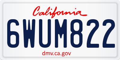 CA license plate 6WUM822