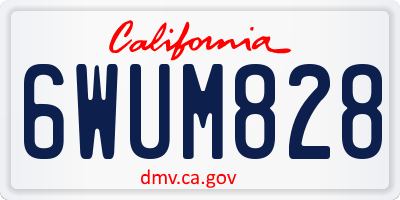 CA license plate 6WUM828