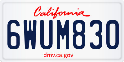 CA license plate 6WUM830