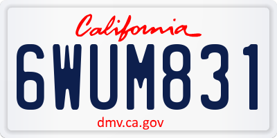 CA license plate 6WUM831