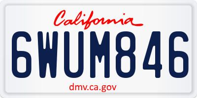 CA license plate 6WUM846