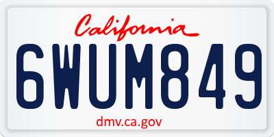 CA license plate 6WUM849