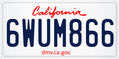 CA license plate 6WUM866
