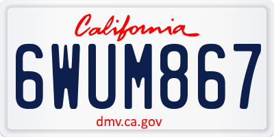 CA license plate 6WUM867