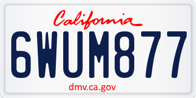 CA license plate 6WUM877