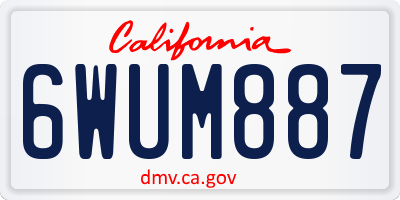 CA license plate 6WUM887