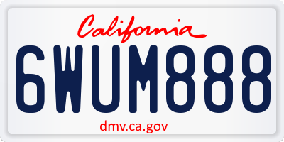 CA license plate 6WUM888