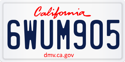 CA license plate 6WUM905