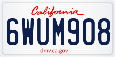 CA license plate 6WUM908