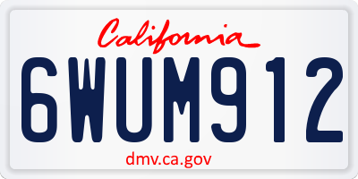 CA license plate 6WUM912