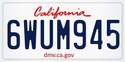 CA license plate 6WUM945