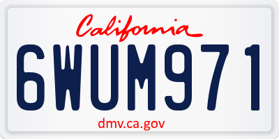 CA license plate 6WUM971