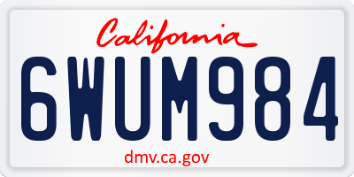 CA license plate 6WUM984