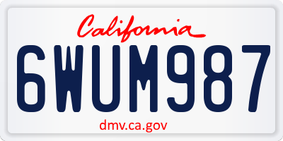 CA license plate 6WUM987