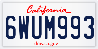CA license plate 6WUM993