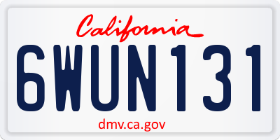 CA license plate 6WUN131