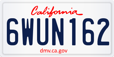 CA license plate 6WUN162