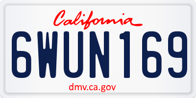 CA license plate 6WUN169