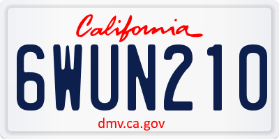 CA license plate 6WUN210