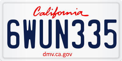 CA license plate 6WUN335