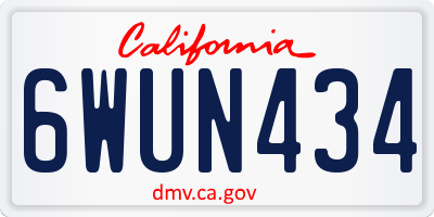 CA license plate 6WUN434