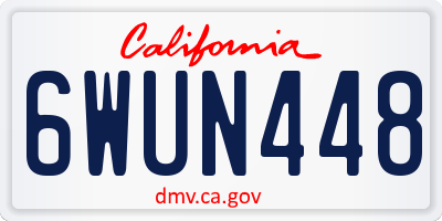 CA license plate 6WUN448
