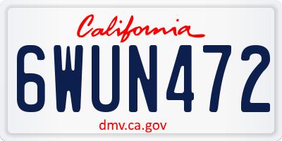 CA license plate 6WUN472