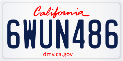 CA license plate 6WUN486