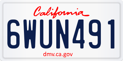 CA license plate 6WUN491