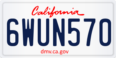 CA license plate 6WUN570