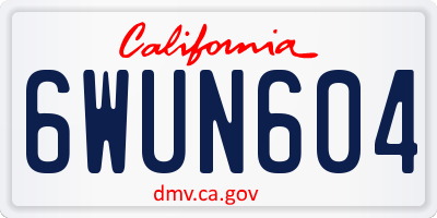 CA license plate 6WUN604