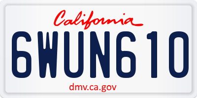 CA license plate 6WUN610