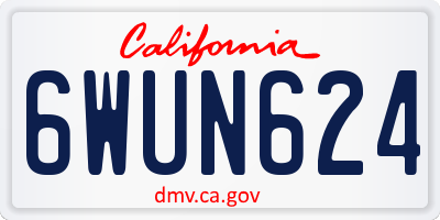 CA license plate 6WUN624