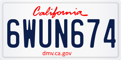CA license plate 6WUN674