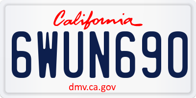 CA license plate 6WUN690